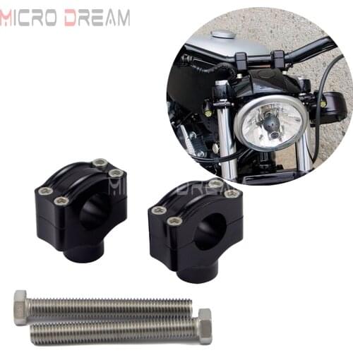 Black Motorcycle Handlebar 1" Bar Risers Bars Mount Clamp for Harley Dyna Bobber Touring Sportster XL 883 1200 Custom Softail