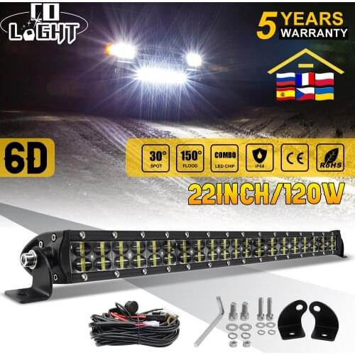 CO LIGHT 6D 22inch 15000LM Offroad Led Light Bar Spot Flood Combo Beam 2-Rows 4x4 ATV Led Work Light 12V 24V for Boat SUV UAZ