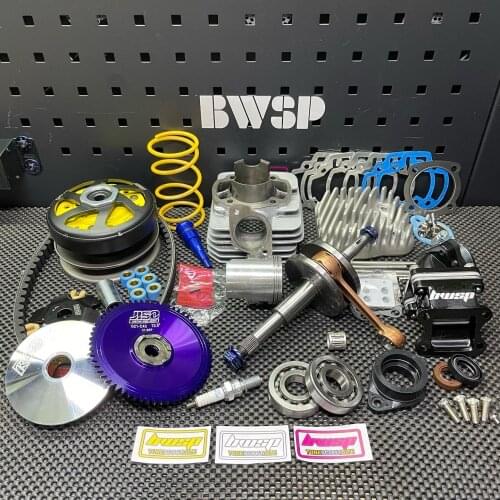 DIO50 Big Bore Kit 92cc Cylinder Size 52mm Crankshaft +1.8 Longer Stroke Manifold 26-28mm JISO Transmission BWSP Dio Race