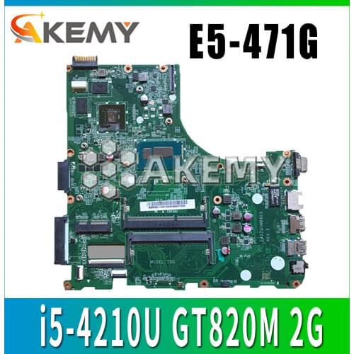 For Acer E5-471 E5-471G V3-472 V3-472P Laptop motherboard DA0ZQ0MB6E0 with i5-4210U GT820M 2G 100% test work