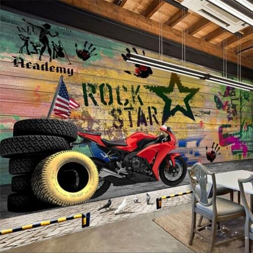 Mural papel parede Custom wallpaper Modern street art motorcycle graffiti backdrop wall photo wallpaper papier peint