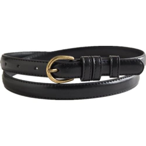 HOT leisure belts dress decorated wild belt brown leathers female pull line simple student thin leather black women cummerbund