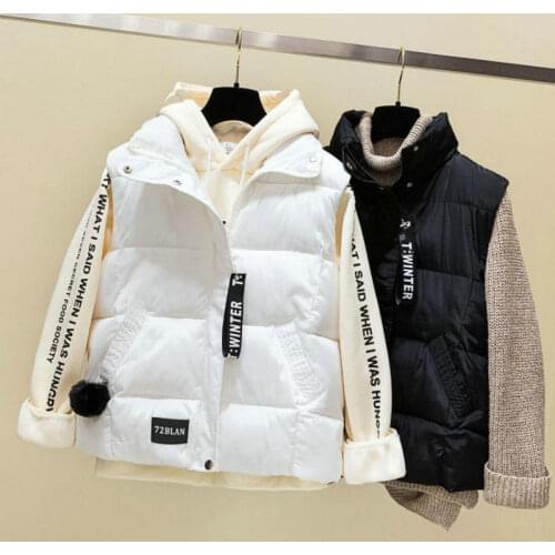 Jacket Vest off-Season Vest Womens Winter Short Large Size Cotton Womens Coat Chaleco Mujer