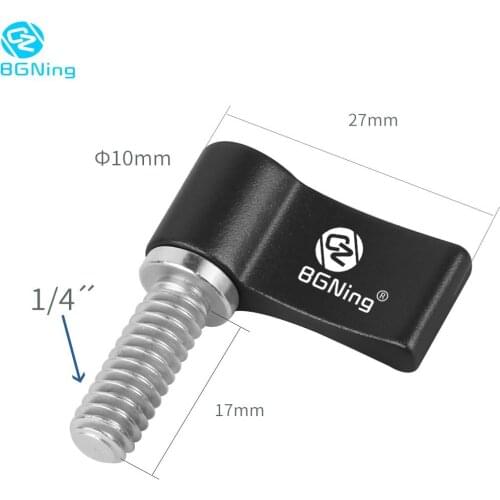 L Shape/T Shape Adjustable 17mm Long 1/4 inch Thread Screw Adapter Clamp Locking Screw Handle Camera Wrench Knob for Rods Clamp