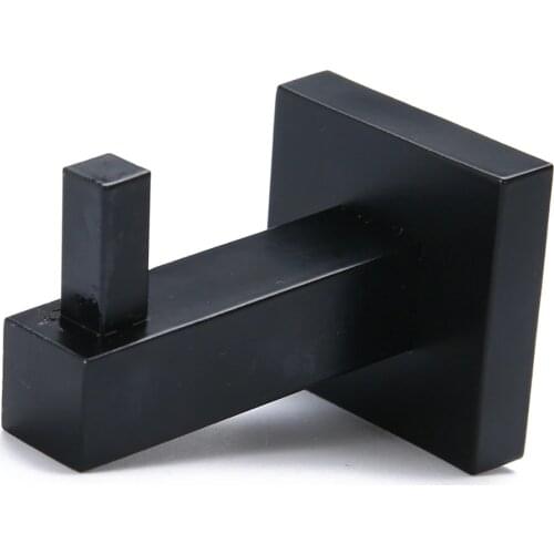 Matt Black Stainless Steel Robe Hook Square Wall Mount Towel Hook Hanger Tissue RollDoor Hanger Hook for Toilet Kitchen Home
