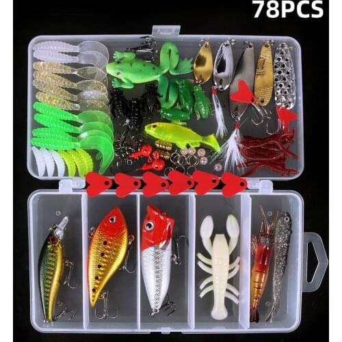 Lure Bait Set Artificial Bait Freshwater Seawater Fake Bait Hard Bait Boclimino Soft Frog Soft Bait Horse Mouth Sequin