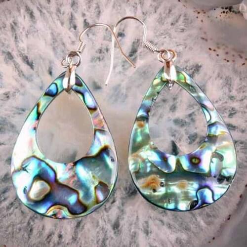 Fancy Abalone MOP Shell Teardrop Beads Earring