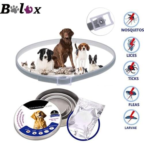 Pet collar Flea and Tick Collar for Dogs Adjustable Waterproof Repels Fleas Ticks Mosquitos Cat collars healthy Pet Supplies