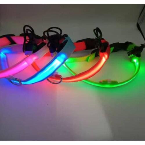Collar led usb Charging Dog Safety Night Light Anti-Lost/ Car Accident Avoid Luminous Collar For Pet Accessories