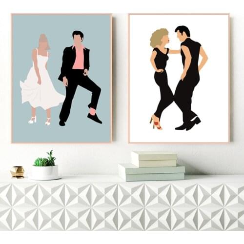 Grease Movie Posters and Prints Dancing Wall Pictures Modern Funny Pulp Fiction Abstract Minimalist Art Canvas Painting Decor