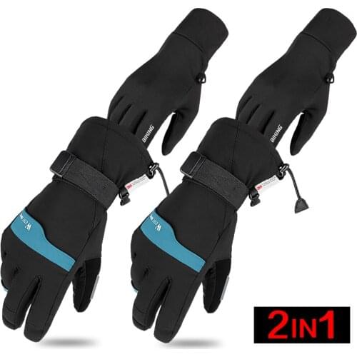 WEST BIKING Thick Gloves Skiing Cycling Motorcycle Sports Gloves Waterproof Warm Winter Gloves Touch Screen Glove Cycling