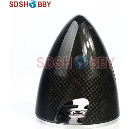 RC Model 3.5"(89mm) Carbon Fiber Bullet Spinner with Aluminum Back Plate 3K Surface Processing