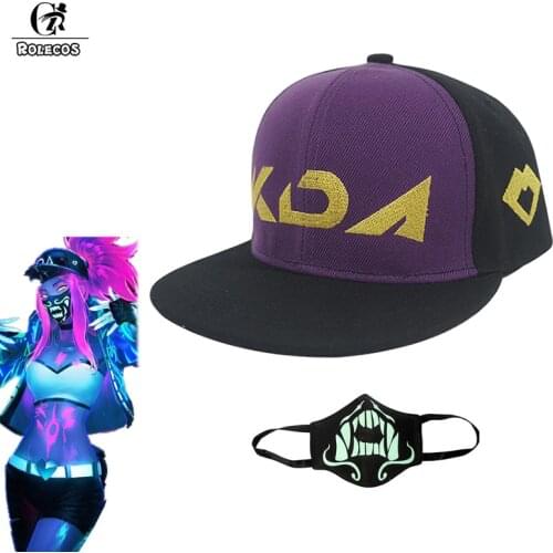 ROLECOS Game LOL KDA Akali Cosplay Hat Mask LOL K/DA Akali Cosplay Mask Props for Men Women Cosplay Hat Mask