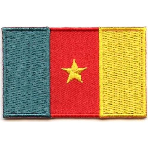 Cameroon Country Patch MOQ50pcs Made by Twill with Flat Broder with Iron On Backing free shipping by Post