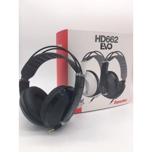 Superlux HD662EVO closed type monitoring headphone studio headset with extra earmuffs self-adjusting headband headphones