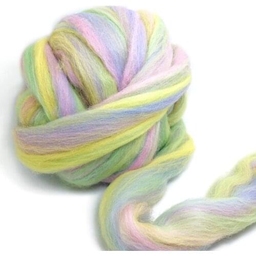 Free shipping Extra Fine colour mixture Merino Wool Blended wool roving fiber 50G Perfect in Wet and needle Felting Y04