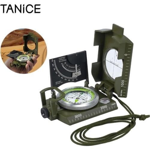 TANiCE 360 Degree Floating Lensatic Compass Waterproof Metal Cover Camo Compass With Inclinometer For Camping Hiking Adventure