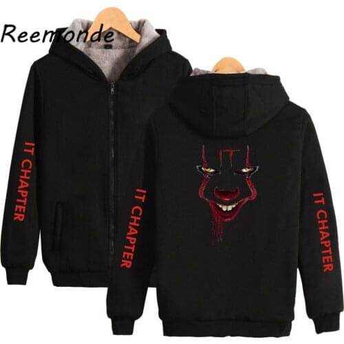 Movie IT Chapter Two Pennywise Hoodie Sweatshirt Joker Clown Costume Pennywise Pullover Hoodies Autumn Thick Coat Tops