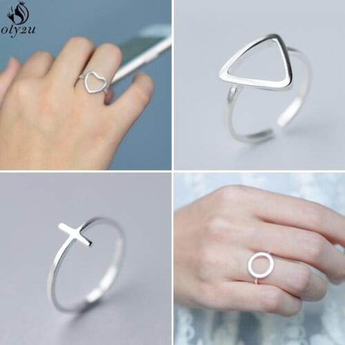 Bohemian Korean Geometric Rings for Women Hip hop Open Round Bar Cross Triangle Knuckle Ring Female Fashion Jewelry Gift