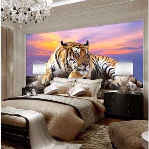 Wellyu custom wallpaper photo tiger animals wallpapers 3d large mural bedroom living room sofa tv backdrop wall mural tapety