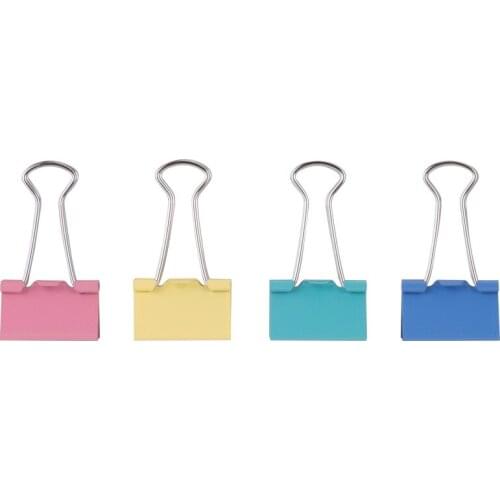 1pc 25mm Colorful Metal Binder Clips Book Paper Clip Student Stationery Store Binding Bookmarks Business Office School Supplies