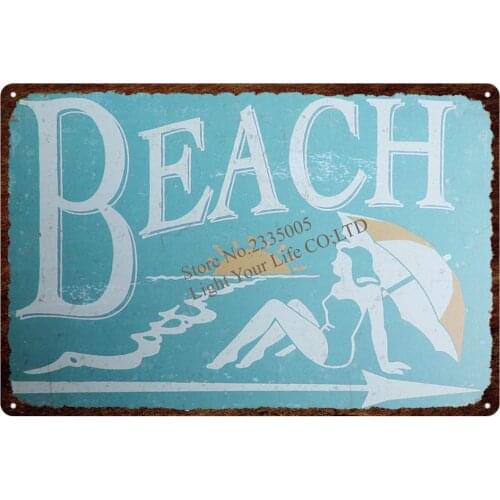 Life is good at the beach Metal Painting Wall Bar Home Art Decor Cuadros Mix Order 30X20CM Poster Metal Poster Drop Shipping