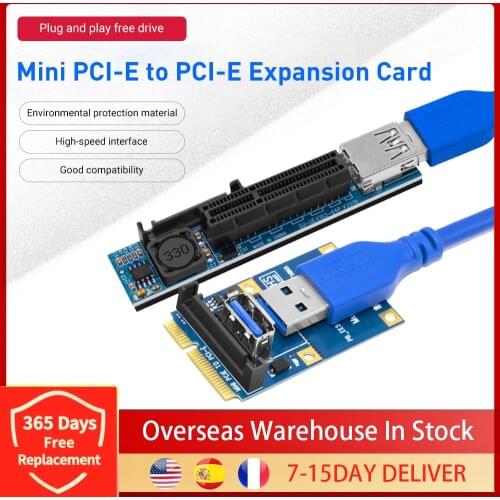 1 Set Mini PCIE to PCI-E 4X Expansion Card Riser PCI Express Extension Cable SATA Power Connector USB3.0 Cable PCIE Extender