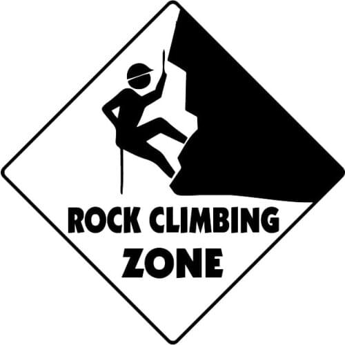 15.6CM*15.6CM Rock Climbing Crossing Sign Zone Door Bumper Decoration Car Stickers Creative Vinyl Decals