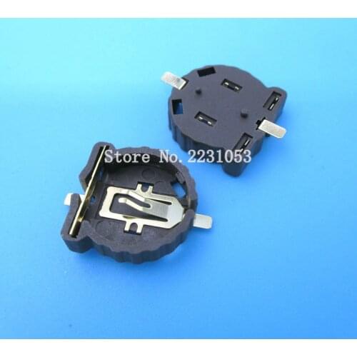 20PCS/LOT BS-1220-2 3V Gold-plated SMT Button Battery Holder for CR1220 Case Button Cell