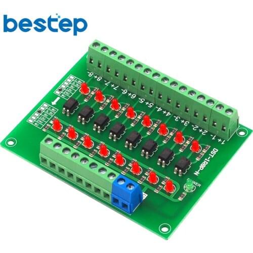 24V to 5V 8 Channel Optocoupler Isolation Board Isolated Module PLC Signal Level Voltage Converter Board 8 Bit