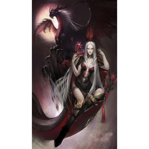 Fantasy dragon girl 5d diy diamond painting full drill square Round mosaic anime beauty diamond embroidery stitch I145