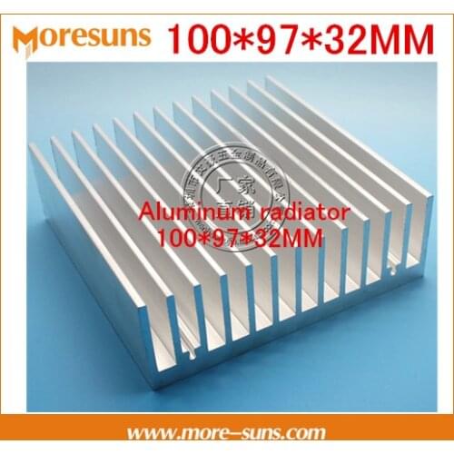Free Ship Super heat conduction 100*97*32MM Aluminum Heat Sink Radiator Heatsink for IC LED Electronic Chipset heat dissipation