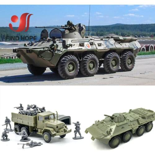 1:72 BTR-80 Armored Carrier M35 Cargo Truck M1046 KFZ.305 BLITZ Building Block Assembling Military Vehicles Model Army