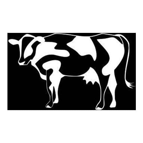 Black/Sliver Cow Car Decal Waterproof Removable Animal Modern Rear windshield Decor Car Window S1035