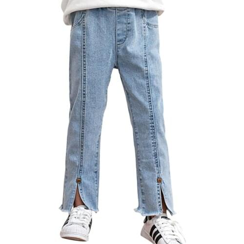 Girls Jeans Ripped Childrens Jeans For Girls Casual Style Trousers For Children Spring Autumn Clothes For Girls 6 8 10 12 14