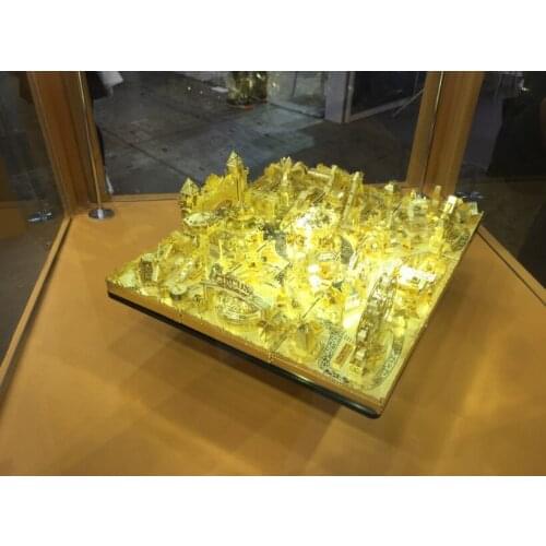 Exquisite Voice Activated LED Lighting Effect Playground Ferris Wheel Building 3D Metal Model DIY Puzzle Jigsaw Kit For Adults