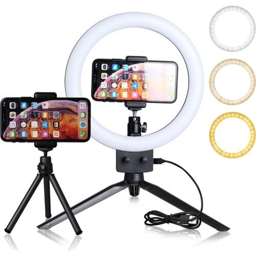 Ring Light Influencer Selfie 9 Inch LED Ring Lamp 3 Colors Model With Tripod Gift USB Plug For YouTube Live Makeup Photography