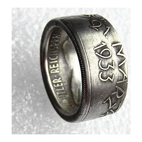 Germany Silver Coin Ring 5 MARK 1933 Silver Plated Handmade In Sizes 8-16