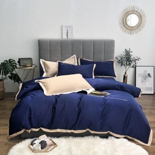 2019 Spring Summer Long-Staple Cotton Simple Fashion Bedding Sets Various Colors Bed Set Duvet Cover+Bed Sheet+Pillowcases