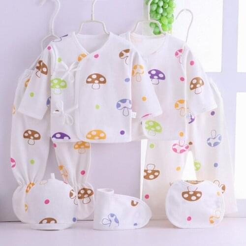 Newborn Infant Baby Suits Boys Girls Clothes Sets tops Pants bibs hats Girl Clothing set for baby girls outfit 7PCS/SET 5PCS/SET