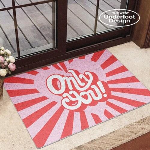 Pink Pattern PVC Silk Loop Door Mat Carpet Home Anti-slip Dust-proof Mats Carpet Kitchen Mat Bath Mat Hallway Entrance Door Mats