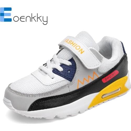 School Boys Sport Sneakers Kids Air Cushion Running Shoes Children Breathable Mesh Walking Tenis Casual Shoes for Girl Non-Slip