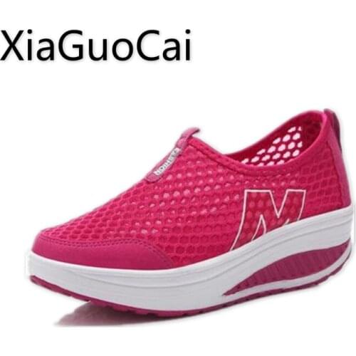 Leisure Round Toe Women Platform Casual Shoes Newest Hollow Ladies' Breathable Mesh Sneakers Womens Flats Casual Shoes