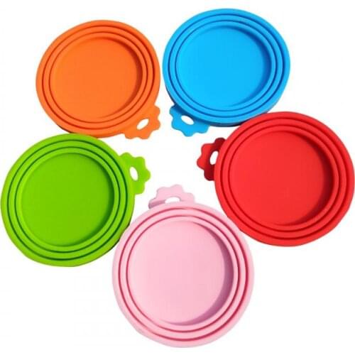 1Pcs 3 In 1 Reusable Food Storage Keep Fresh Tin Cover Cans Cap Pet Can Box Cover Silicone Can Lid Hot Kitchen Supplies Dropship