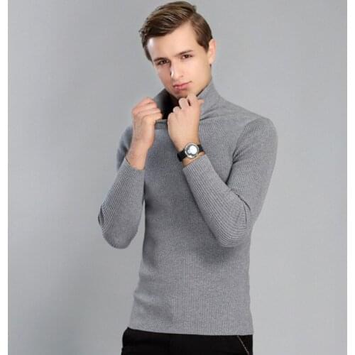 High Quality Winter Sweater Men Knitwear Pullover Slim Turtleneck Brand Mens Clothing Sweaters Striped Thin Male Sweater Pull
