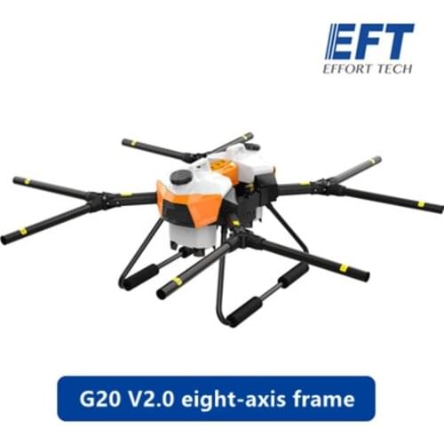 New EFT G20 V2.0 22L 22KG 20L agricultural spray drone frame 8-axis with dual 10L water tank plug-in hugging folding frame