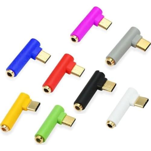 Type C to 3.5mm Earphone Headphone Type-C to 3.5 jack Aux Audio Splitter Audio Play Music Gold Converter plug For huawei xiaomi