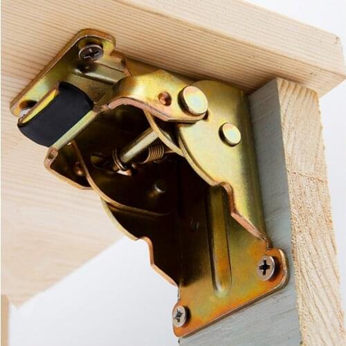 1pc Iron Folding Hinge Table Leg Bracket Foldable for Table Chair Extension Sofa Foldable Self Locking Fold Feet Hinge 90 Degree