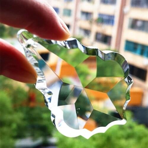 Top 89mm Clear Flatback Maple Leaf Crystal Chandelier Parts (Free ring ) Glass Lamp Pendants, Crystal Chandelier Accessories