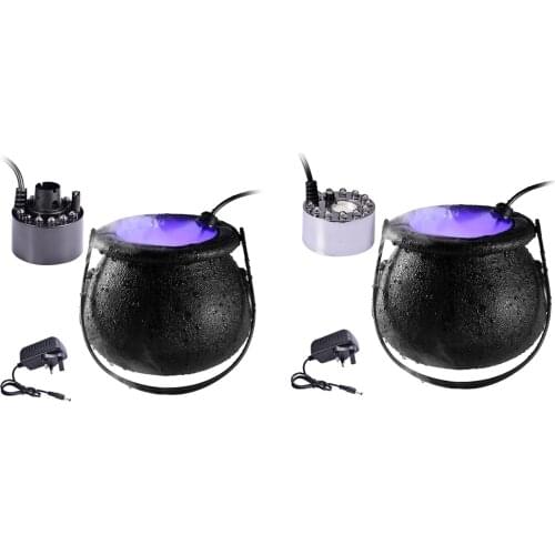 Mist Maker 12 LED Fogger Outdoor Water Fountain Ghost House Fog Machine Waterproof for Halloween Office Room Fish Tank Decor